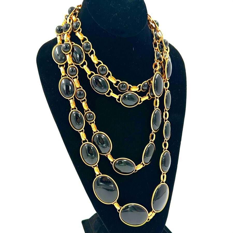 Robert Lee Morris for Donna Karan 52" Long Onyx Necklace - Image 2