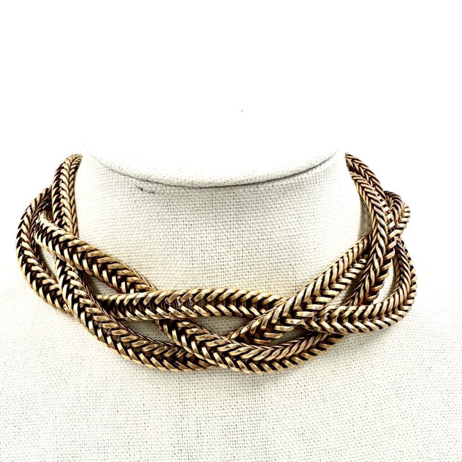 Robert Lee Morris for Donna Karan Braided Gold Collar - Image 2