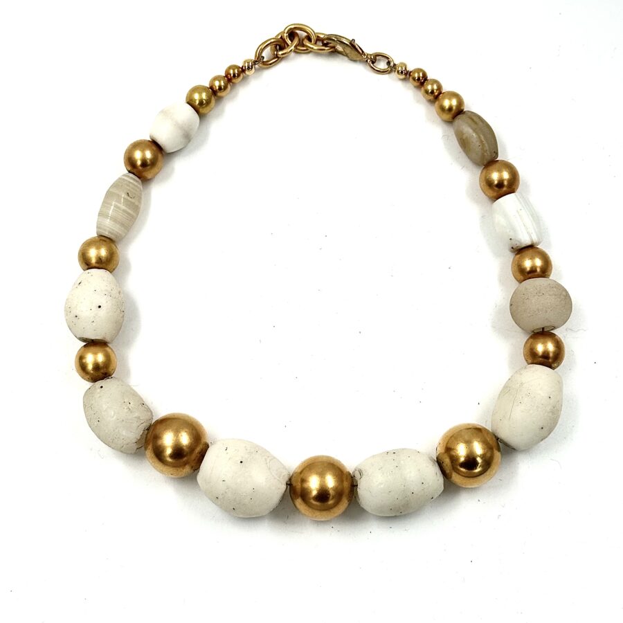 Robert Lee Morris Gold and Stone Bead Choker