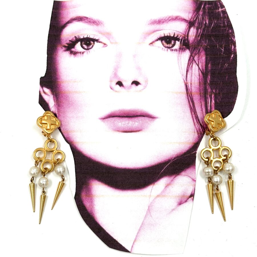 Robert Lee Morris for Donna Karan Medium Pearl Chandelier Earrings - Image 3