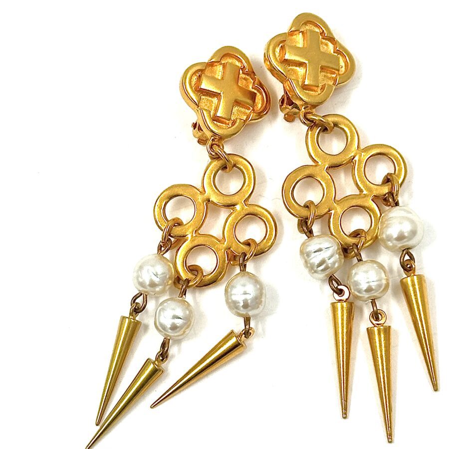 Robert Lee Morris for Donna Karan Medium Pearl Chandelier Earrings