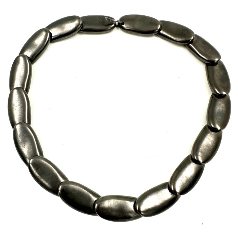 Robert Lee Morris Gunmetal Medium Oval Pebble Necklace