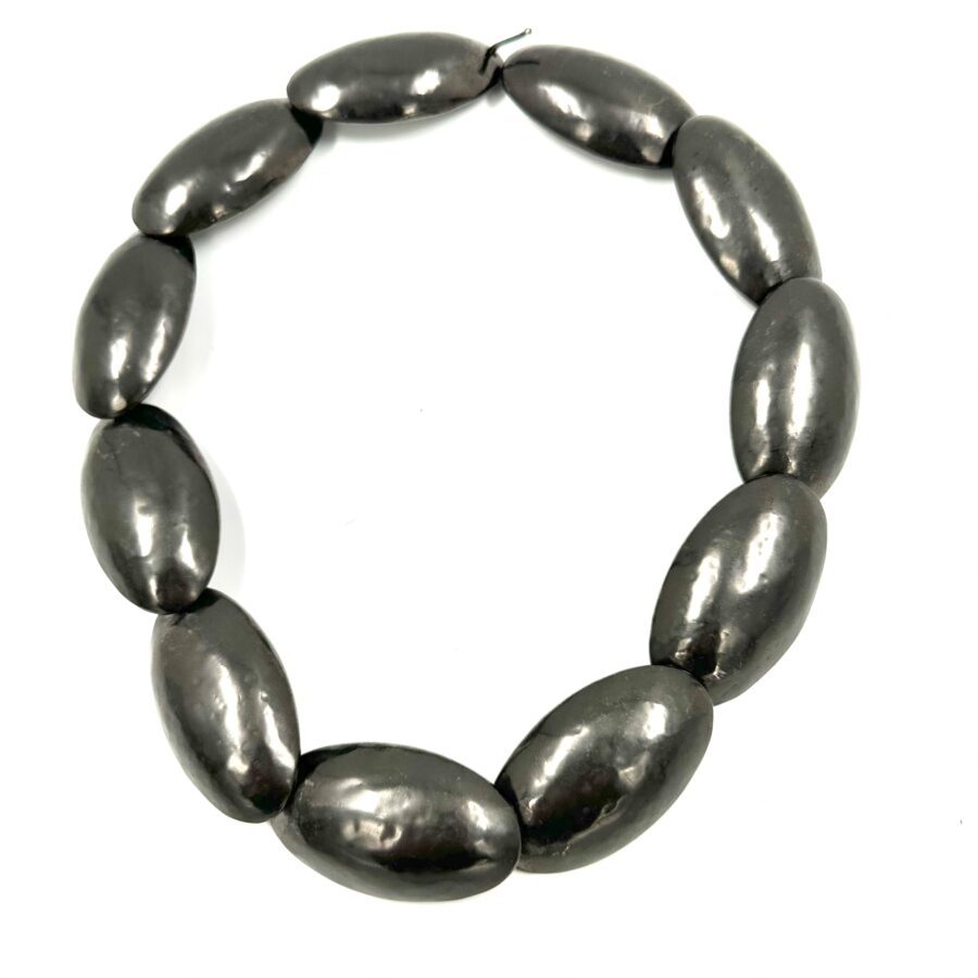 Robert Lee Morris Large Gunmetal Egg Necklace - Image 2