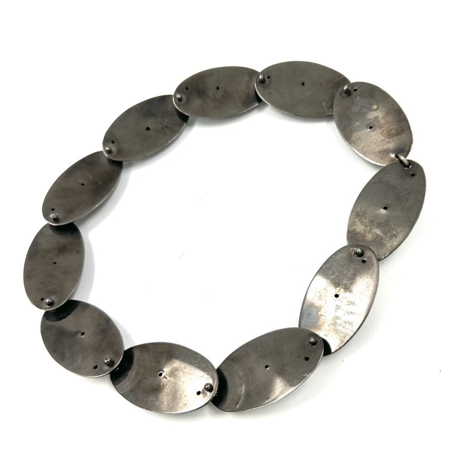 Robert Lee Morris Large Gunmetal Egg Necklace - Image 3