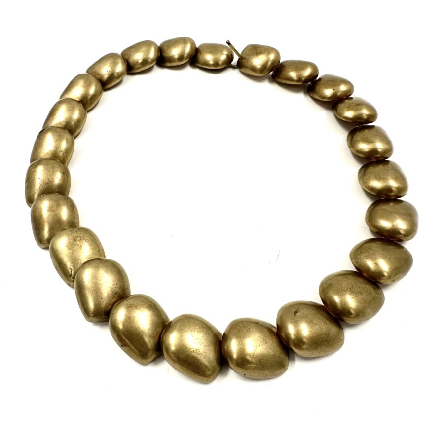 Robert Lee Morris Brass  Round Pebble Necklace