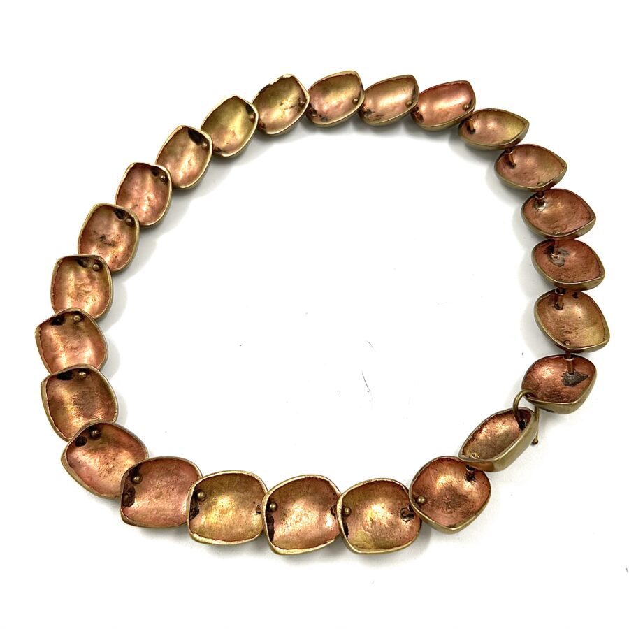 Robert Lee Morris Brass  Round Pebble Necklace - Image 2