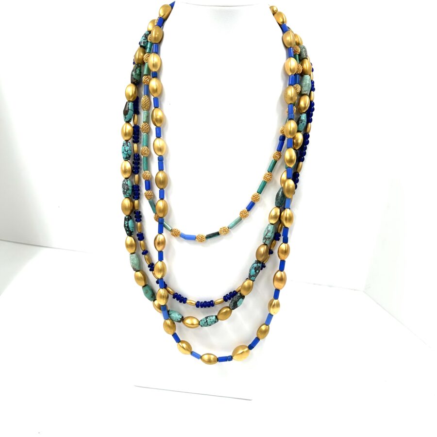 Robert Lee Morris Blue Station Chain Necklace #1 - Image 2