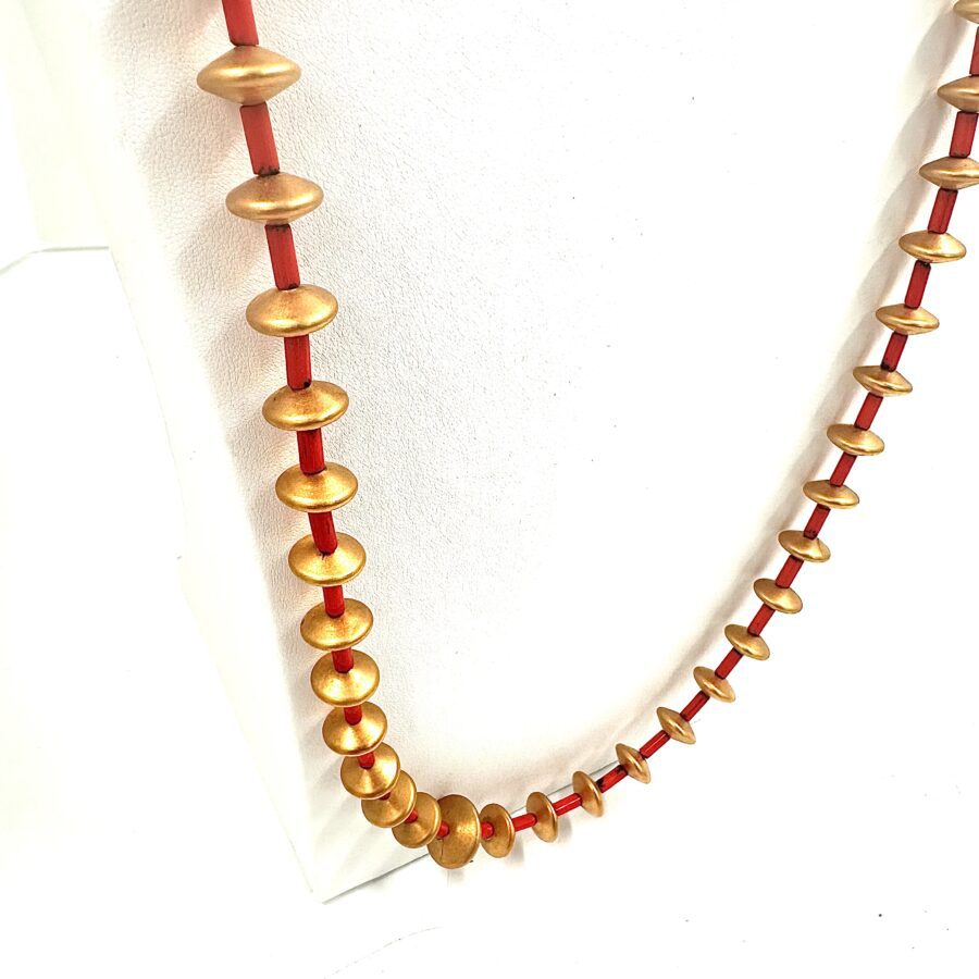 Robert Lee Morris Long Red Saturn Necklace - Image 2