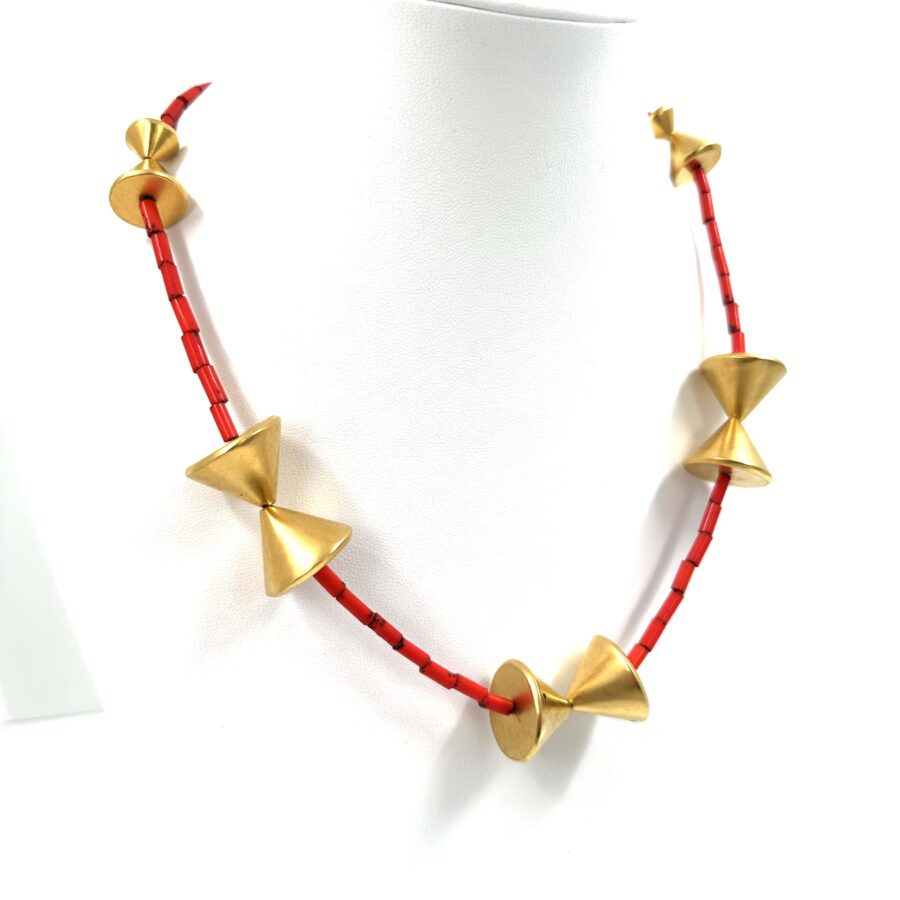 Robert Lee Morris Red 10 Cone Necklace - Image 2