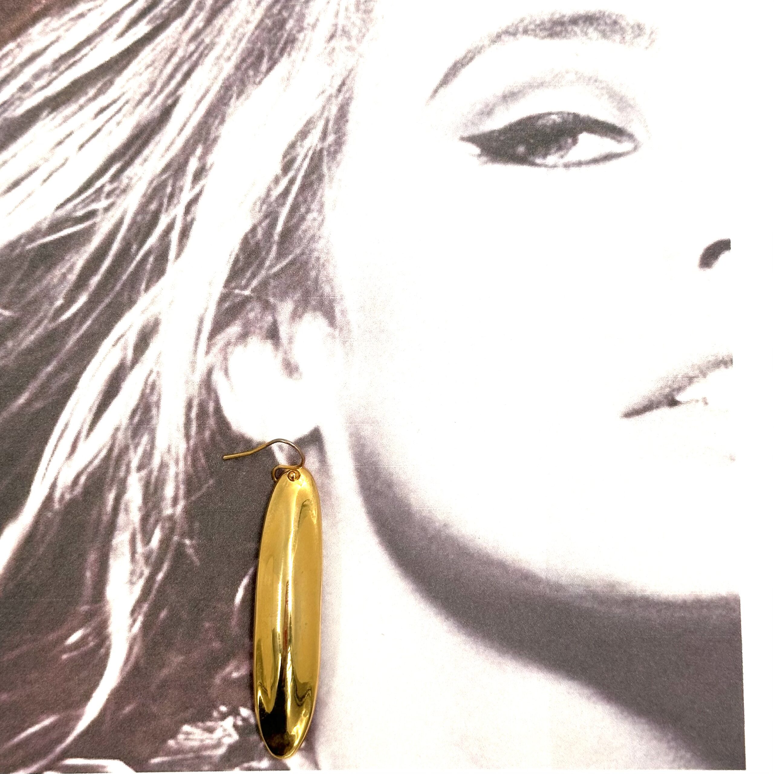 Robert Lee Morris Gold Slug Drop Earrings - Image 2