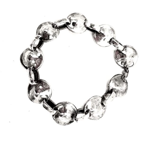 Robert Lee Morris Silver D Disc Link Bracelet