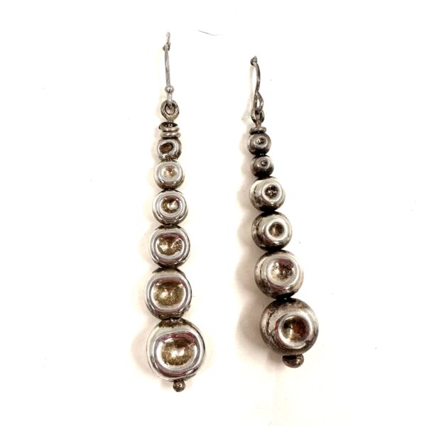 Robert Lee Morris Graduated Dimpled Silver Ball Drop Earring