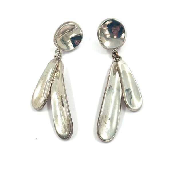 Robert Lee Morris Silver Falling Leaves Chandelier Earring