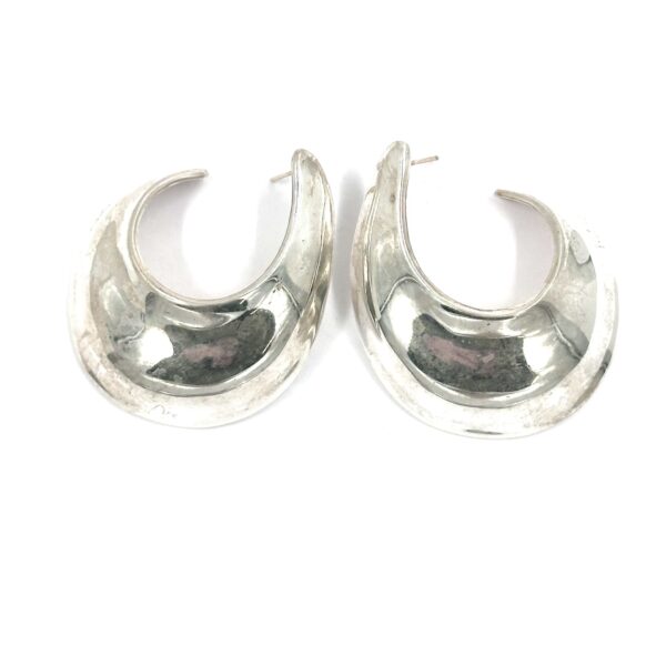 Robert Lee Morris Large silver African Hoop Earrings