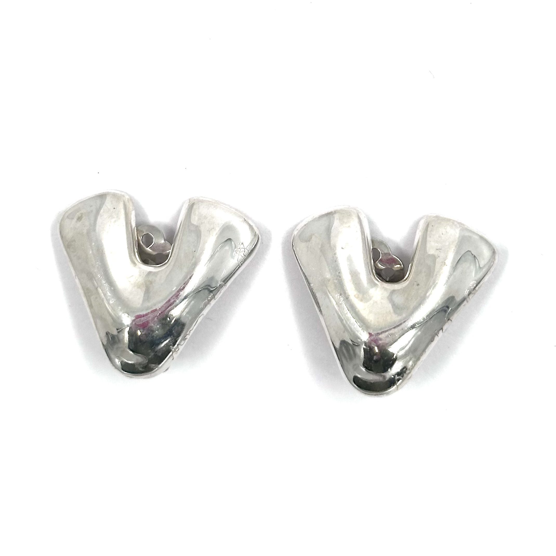 Robert Lee Morris Silver Sculpted V Earrings