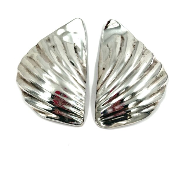 Robert Lee Morris Giant Silver Shell Earrings