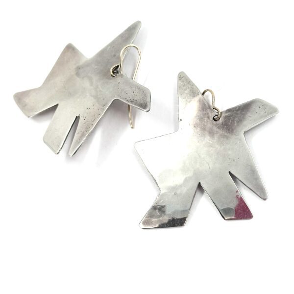 Robert Lee Morris Silver Abstract Star Earrings