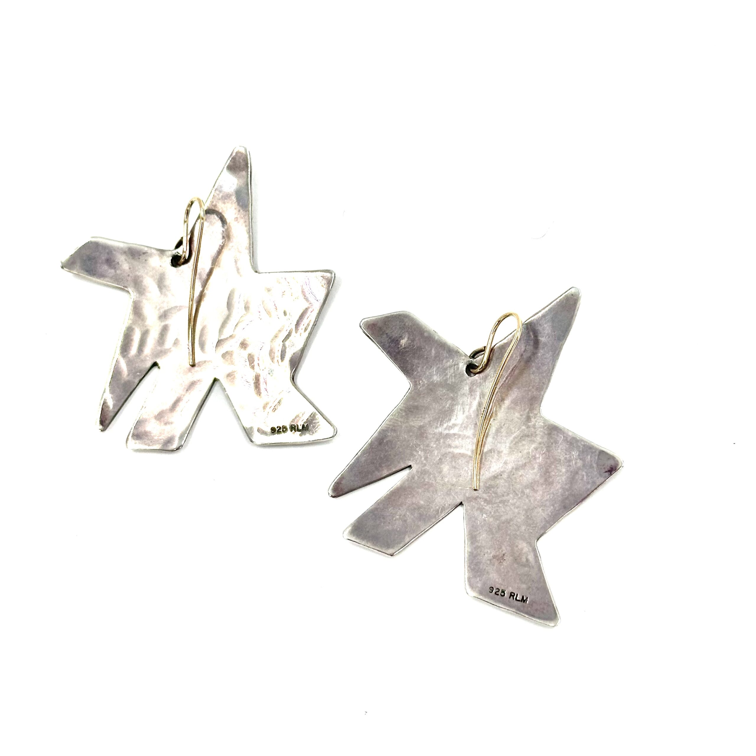 Robert Lee Morris Silver Abstract Star Earrings - Image 2