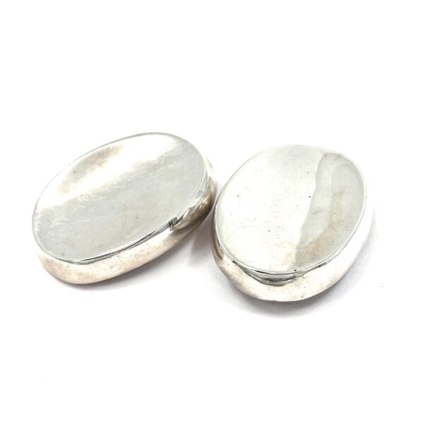 Robert Lee Morris Silver Concave Thick Oval Earrings