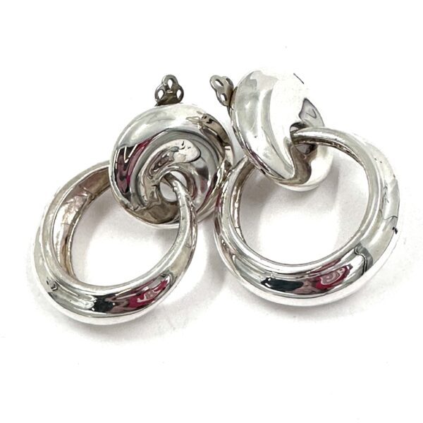 Robert Lee Morris silver Baby Bubble Hoop Doorknocker Earrings