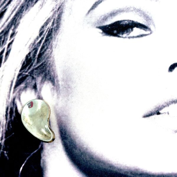 Robert Lee Morris Concave Silver Comma Earrings