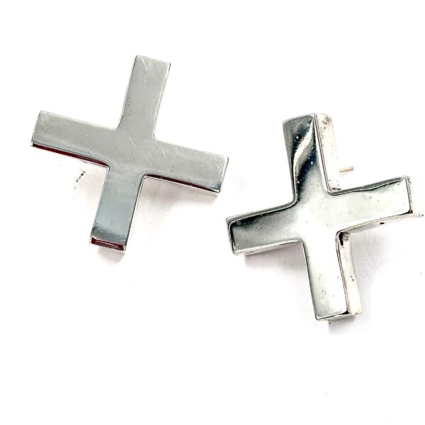 Robert Lee Morris large Silver Cross Earrings