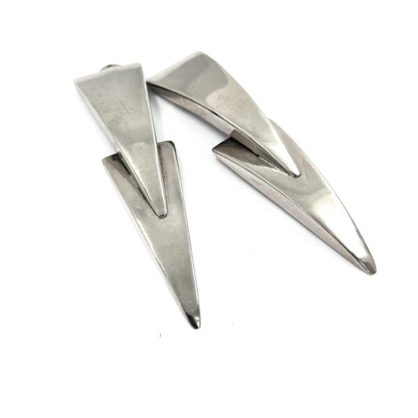 Robert Lee Morris Nickel Double Triangle Earrings